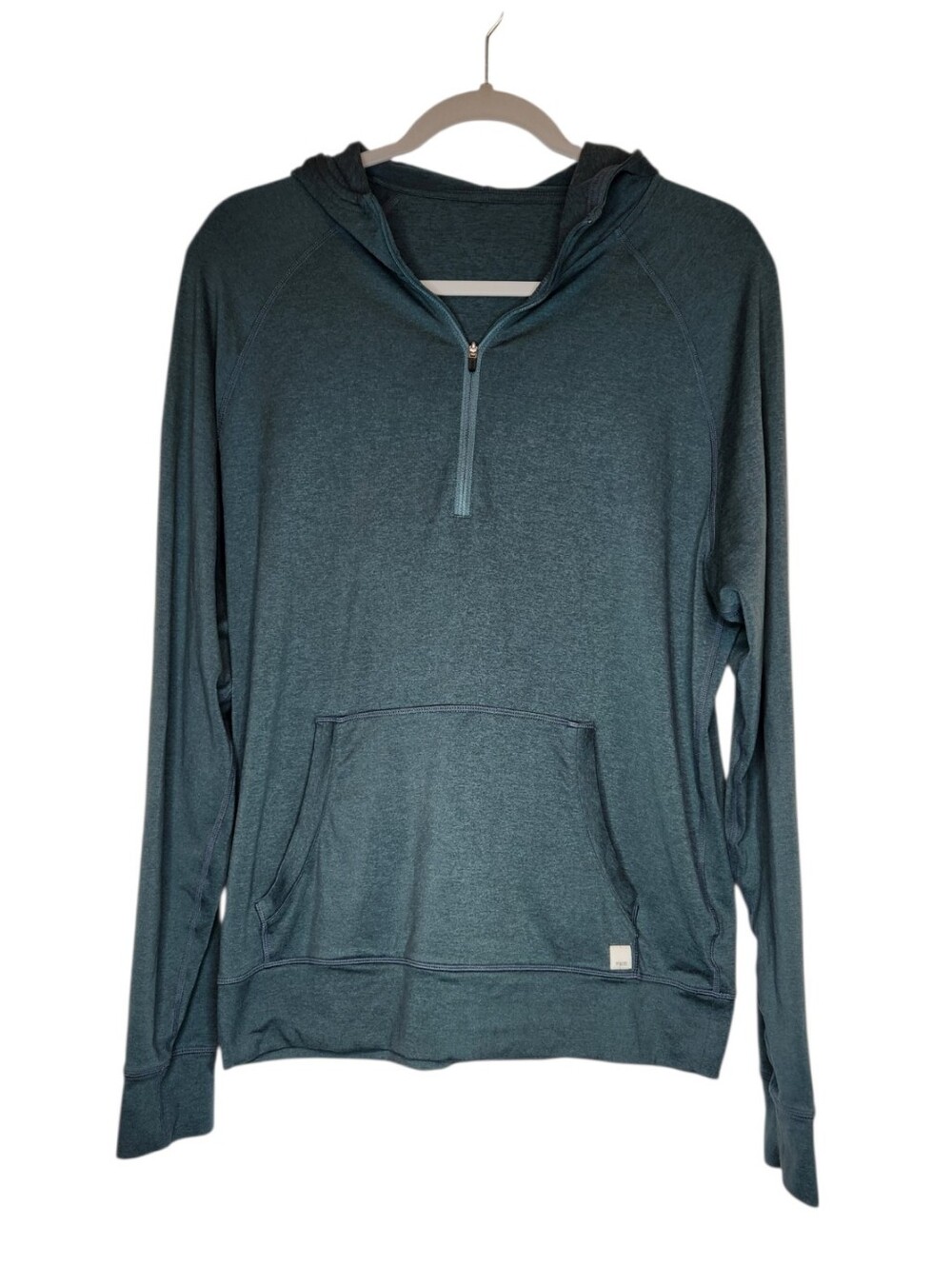 Vuori Ponto Performance Half Zip Hoodie Blue Green Dreamknit V244 Men's M